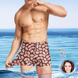 Custom Face Full of Men's Athletic Swim Jammers Quick Dry Waterproof Compression Square Leg Swim Briefs Swimsuit