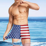 #Independence Day#American Flag Men's Athletic Swim Jammers Quick Dry Waterproof Compression Square Leg Swim Briefs Swimsuit