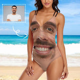 Custom Funny Face Swimsuit Personalized Women's One Piece Swimsuit With Boyfriend's Face