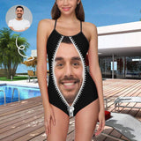 Couple Matching Swimwear #Beach Cruise Outfit Bathingsuit-Custom Face Swimsuit Personalized Zipper Women's One Piece Bathing Suits For Her