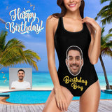 Custom Boyfriend Face Birthday Boy Women's Tank Top Bathing Swimsuit