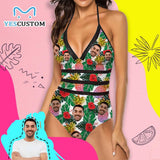 Custom Face Flower Swimsuit Personalized Women's New Strap One Piece Bathing Suit Holiday Party