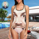 Custom Face Funny Swimsuit Personalized Photo Women's Tank Top Bathing Swimsuit Gift For Her