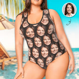 Plus Size Swimsuit Maternity Swimwear Custom Face Seamless Hold Face Selfie Women's Tank Top Bathing Swimsuit