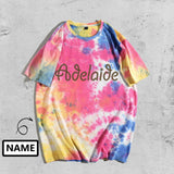 Custom Name Tie-dye T-shirt Women's Multiple Colors Shirts Gift for Her