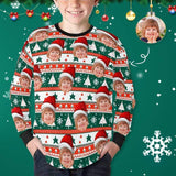 #7-16Y Custom Face Christmas Kids' Rib Cuff Long Sleeve T-shirt