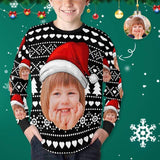 #7-16Y Custom Face Christmas Tree Kids' Rib Cuff Long Sleeve T-shirt