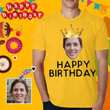 Custom Face Tee Happy Birthday Men's All Over Print T-shirt Put Your Face on Shirts