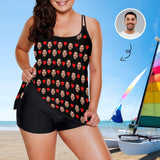 #Plus-Size Swimdress And Shorts Custom Face Boyfriend Swimsuit Personalized Tankini Bathing Suit For Women 2 Piece Swmsuit