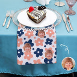 Custom Face Flower Kitchen Tea Towel Personalized Dish Towel Hand Towel Cloth Napkins Hostess, Wedding, Housewarming Gift