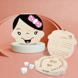 Colorful Cute Big Face Children's Wooden Tooth Box for Boy & Girl