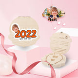 Custom Baby Face&Text 2022 Children's Wooden Tooth Box
