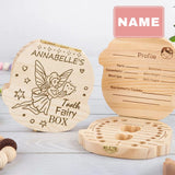 Custom Baby Name Angel Butterfly Children's Wooden Tooth Box