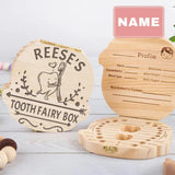 Custom Baby Name Cute Toothbrush Children's Wooden Tooth Box