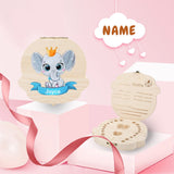 Custom Baby Name Dumbo Children's Wooden Tooth Box