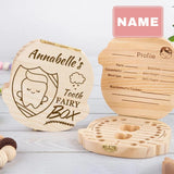Custom Baby Name Little Cloud Children's Wooden Tooth Box