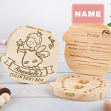 Custom Baby Name Magic Angel Children's Wooden Tooth Box
