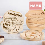 Custom Baby Name Toothpaste Foam Children's Wooden Tooth Box