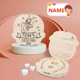 Custom Name Flower Fairy Protects Teeth Children's Wooden Tooth Box