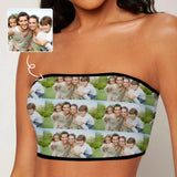 Custom Photo Family Happiness Crop Top Personalized Women's Tube Top