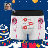 Custom Face Birthday Kisses Men's All-Over Print Boxer Briefs Customized Mens Underwear Gift for Husband