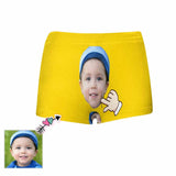 Custom Face Hand Yellow Kids' All Over Print Boxer Briefs