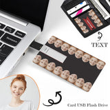 Custom Face & Text Card USB Flash Drive 32GB 64GB Design Waterproof Memory Card with Girlfriend Smiley