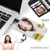 Custom Face & Text Card USB Flash Drive 32GB 64GB Shredded Paper Design Waterproof Memory Card