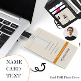 Custom Name & Text & Photo Card USB Flash Drive 32GB 64GB Design Waterproof Memory Card