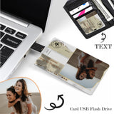 Custom Photo & Text Card USB Flash Drive 32GB 64GB Design Waterproof Memory Card Gift