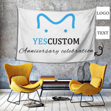Custom Logo & Text Polyester Fabric Personalized Wall Tapestry