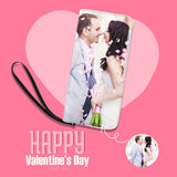 Custom Couple Photo Leather Wallet Personalized Women's Zip Wallet Anniversary Gift for Her