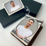 Custom Photo Bifold Wallet With Coin Pocket Us Dollars Personalized Men's Photo Wallet