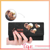 Custom Photo Wallet Kiss Me Love Personalized Women's Trifold Genuine Leather Wallet