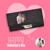 Custom Photo Wallet Love Couple Romance Heartbeat Personalized Women's Trifold Genuine Leather Wallet
