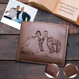 Custom Photo Love Dad Engraved Bifold Men's Leather Wallet Personalized Photo Wallet For Dad-Put Your Photo On Wallet  | Father's Day Gifts