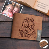 Custom Photo My Cute Baby Leather Wallet Personalized Photo Engraved Bifold Men's Leather Wallet Personalized Photo Wallet For Dad Anniversary Gift for Him