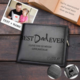 Father's Day Gifts | Custom Photo&Text&Name Best Dad Ever Engraved Bifold Men's Leather Wallet Personalized Photo Wallet For Dad