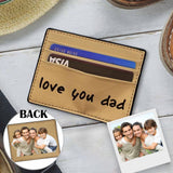 Father's Day Gifts | Personalized Photo Front Pocket Minimalist Leather Slim Wallet Love You Dad Credit Card Holder Pocket Wallets