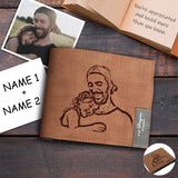 Father's Day Gifts | Personalized Photo&Name Engraved Bifold Men's Leather Wallet Personalized Photo Wallet For Dad