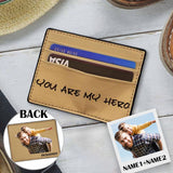 Father's Day Gifts | Personalized Photo&Name Front Pocket Minimalist Leather Slim Wallet Hero Dad Credit Card Holder Pocket Wallets