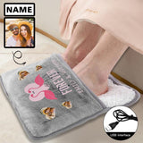Custom Flamingo Photo&Name Heart Print Electric Heating Pad Foot Warmer
