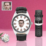 Custom Face Men's Casual Leather Strap Watch