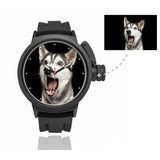 Men's Custom Husky Photo Sport Watch, Plastic Strap