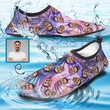 Custom Face Hawaiian Diving Slip-on for sport Quick-Dry Shoes Beach Swimming Shoes Aqua Shoes Barefoot Shoes Outdoor Water Shoes