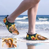 Custom Photo Yellow Flower Diving Slip-on for sport Quick-Dry Shoes Beach Swimming Shoes Aqua Shoes Barefoot Shoes Outdoor Water Shoes