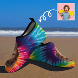 Custom Face Tied dye Kids Diving Slip-on for sport Quick-Dry Shoes Beach Swimming Shoes Aqua Shoes Barefoot Shoes Outdoor Water Shoes