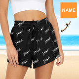 Custom Name Mid-Length Board Shorts Swim Trunks for Her Add Personalized Text Design Your Own Shorts