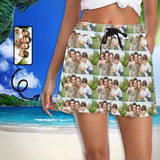 Custom Photo Happy Family Women's Casual Board Shorts Swim Trunks Put Your Face on Shorts