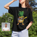 Custom Boyfriend Face Design Tee Pineapple Women's All Over Print T-shirt for Her